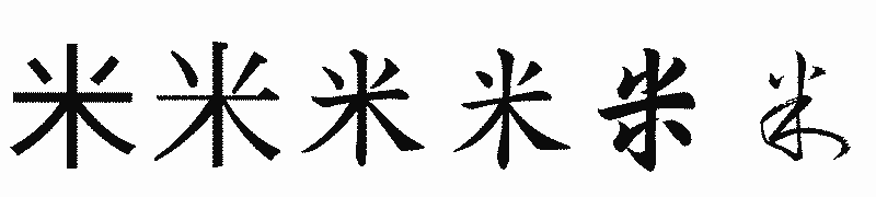 漢字「米」の書体比較