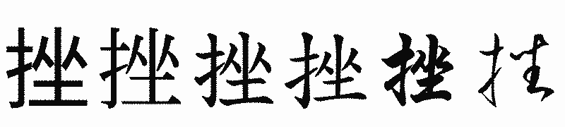 漢字「挫」の書体比較