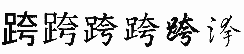 漢字「跨」の書体比較