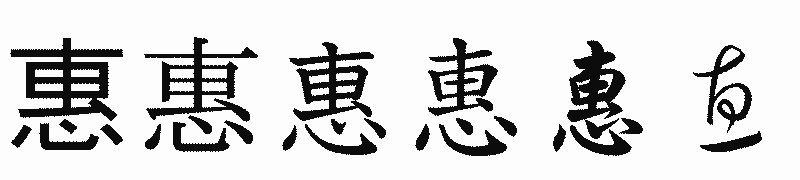 漢字「惠」の書体比較