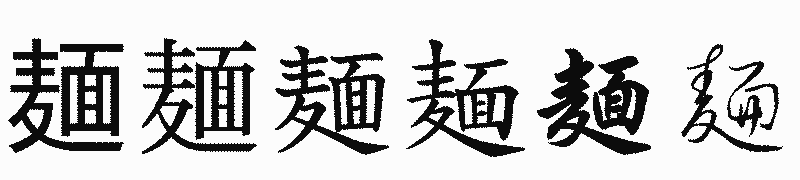 漢字「麺」の書体比較
