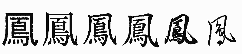 漢字「鳳」の書体比較