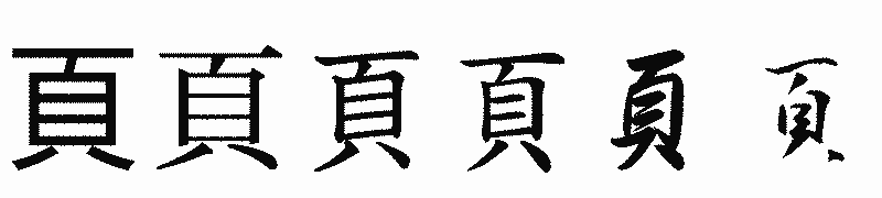 漢字「頁」の書体比較