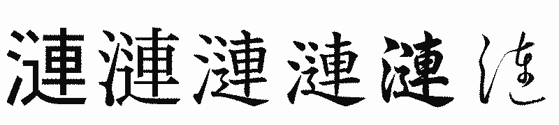 漢字「漣」の書体比較