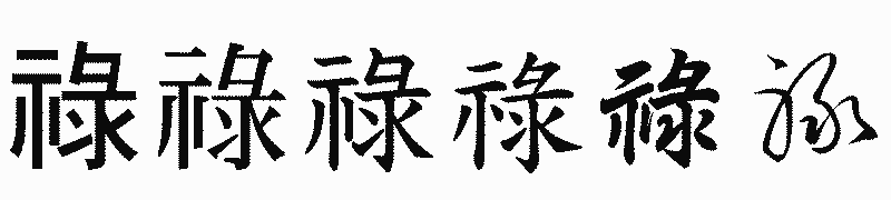 漢字「祿」の書体比較