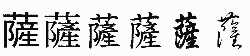漢字「薩」の書体比較