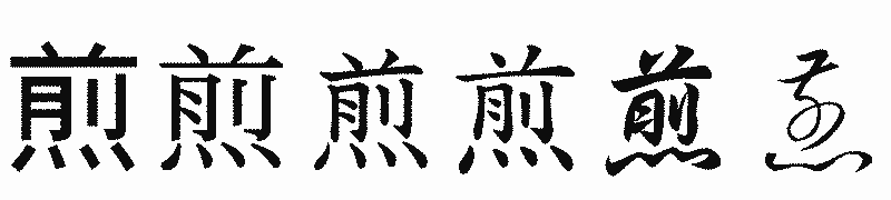 漢字「煎」の書体比較