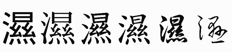漢字「濕」の書体比較