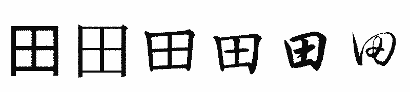 漢字「田」の書体比較