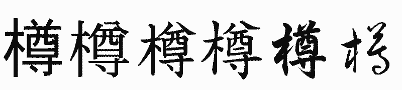 漢字「樽」の書体比較
