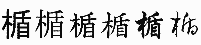 漢字「楯」の書体比較