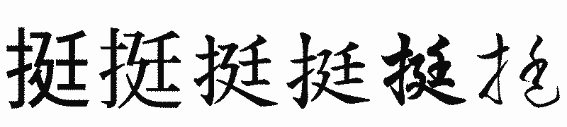 漢字「挺」の書体比較