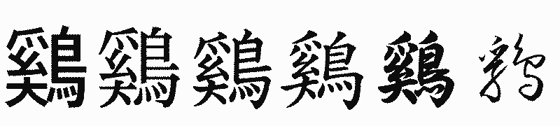 漢字「鷄」の書体比較