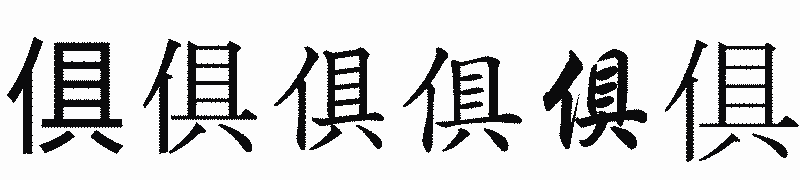 漢字「俱」の書体比較