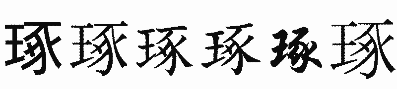 漢字「琢」の書体比較