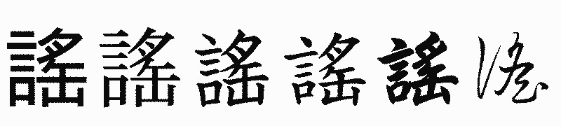 漢字「謠」の書体比較